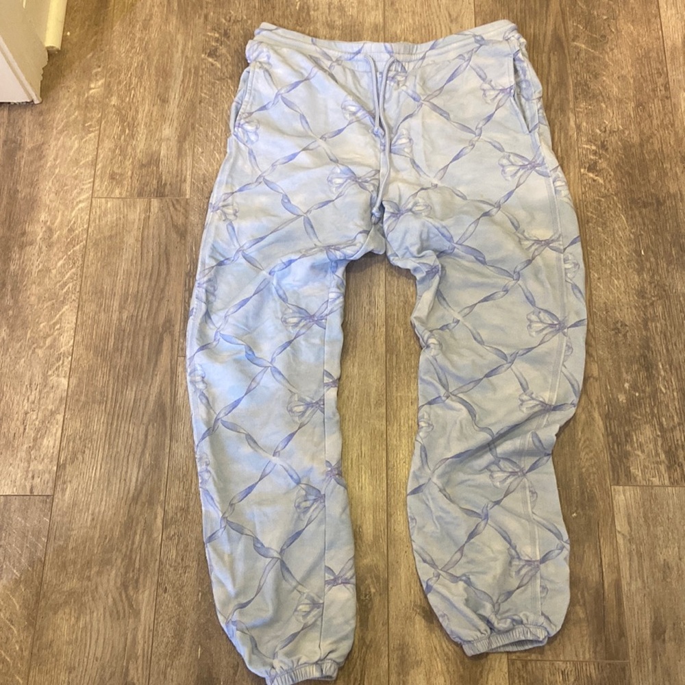 LoveShackFancyxBeach Riot blue ribbon sweat pant Size M